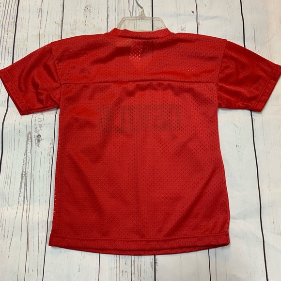 Unisex Kids S-L Red & Black Eagles Football Uniform Mesh Sports Jersey NWT - Picture 2 of 2